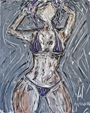 Pintura intitulada ""Burlesque."" por Valérie Guerinoni, Obras de arte originais, Acrílico