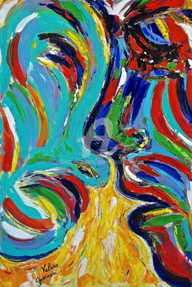 Painting titled ""Passion."" by Valérie Guerinoni, Original Artwork, Acrylic