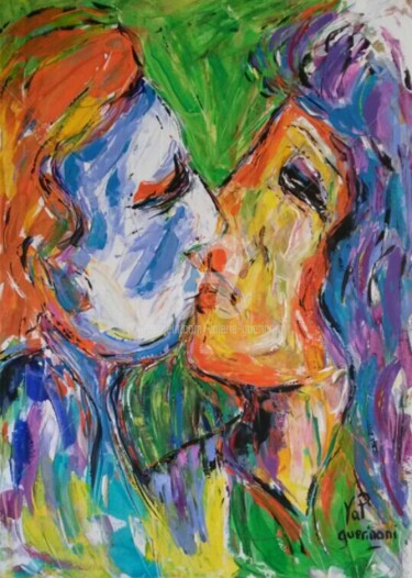 Painting titled ""Nous deux."" by Valérie Guerinoni, Original Artwork, Acrylic