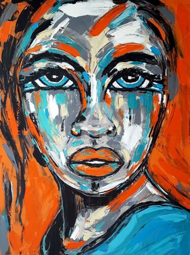 Картина под названием "Kerona" - Valérie Guerinoni, Подлинное произведение искусства, Акрил Установлен на Деревянная рама дл…