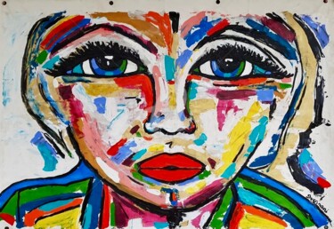 Картина под названием "Regarde moi dans le…" - Valérie Guerinoni, Подлинное произведение искусства, Акрил