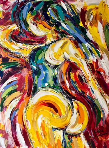 Pintura titulada "Danse envoutante" por Valérie Guerinoni, Obra de arte original, Acrílico Montado en Bastidor de camilla de…
