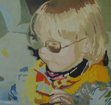 Painting titled "L'enfant - Lukas" by Halin Genin, Original Artwork, Oil