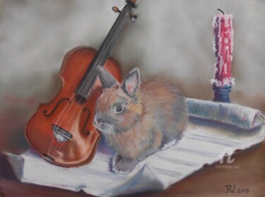 Peinture intitulée "Canel musicien - Pa…" par Valérie Jouffroy Ricotta, Œuvre d'art originale, Pastel