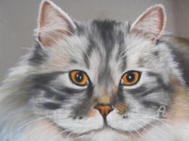 Peinture intitulée "Le chat - Pastel" par Valérie Jouffroy Ricotta, Œuvre d'art originale, Pastel