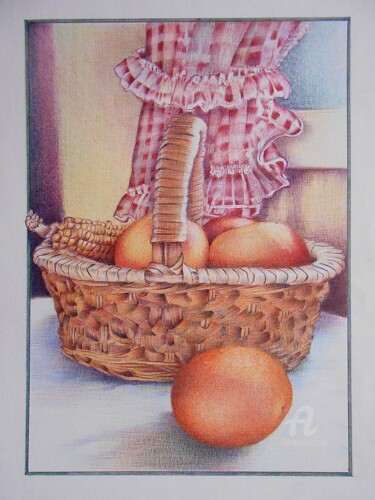 Desenho intitulada "Petit coin de cuisi…" por Valérie Jouffroy Ricotta, Obras de arte originais, Canetac de aerossol