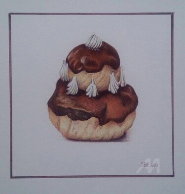 Tekening getiteld "La religieuse" door Valérie Jouffroy Ricotta, Origineel Kunstwerk, Balpen