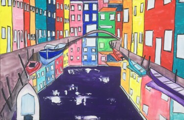 Painting titled "BURANO 3" by Valerie   Jouve, Original Artwork, Acrylic