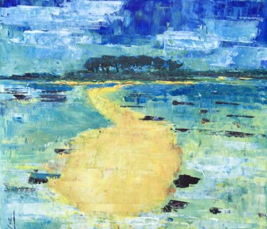Painting titled "ILES DE BROUEL" by Valerie   Jouve, Original Artwork, Acrylic Mounted on Wood Stretcher frame
