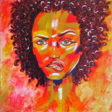 Painting titled "Efia" by Valérie Lamarre, Original Artwork, Acrylic Mounted on Wood Stretcher frame