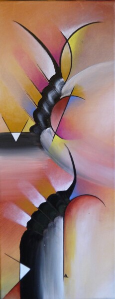 Painting titled "La chute" by Valérie Lamarre, Original Artwork, Acrylic Mounted on Wood Stretcher frame