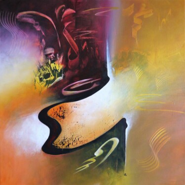 Pintura titulada "L'écorce du Graal" por Valérie Lamarre, Obra de arte original, Acrílico Montado en Bastidor de camilla de…