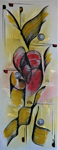 Painting titled "Mam'zelle" by Valérie Lamarre, Original Artwork, Acrylic Mounted on Wood Stretcher frame