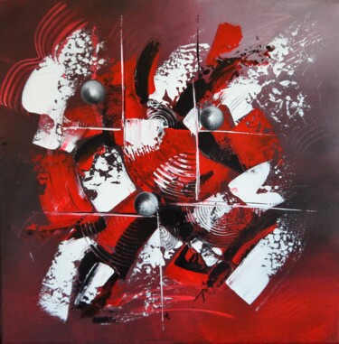 Malarstwo zatytułowany „Explosion 7 Kadovar” autorstwa Valérie Lamarre, Oryginalna praca, Akryl Zamontowany na Drewniana ram…