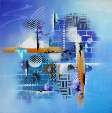 Painting titled "eskapi" by Valérie Lamarre, Original Artwork, Acrylic Mounted on Wood Stretcher frame