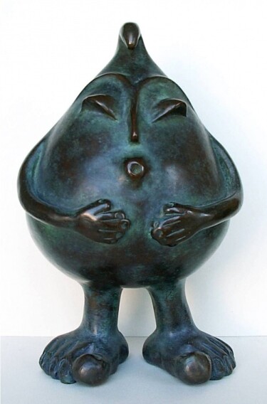 Sculpture intitulée "YOGI BLEU" par Valérie Lamarre, Œuvre d'art originale, Bronze