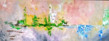 Painting titled "Paysage abstrait" by Valérie Lavrut, Original Artwork, Acrylic