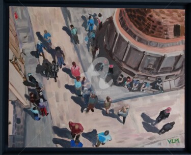 「Dubrovnik vue du ci…」というタイトルの絵画 Valérie Le Meurによって, オリジナルのアートワーク, アクリル ウッドストレッチャーフレームにマウント