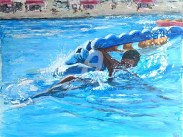 Картина под названием "Splash" - Valérie Le Meur, Подлинное произведение искусства, Акрил Установлен на Деревянная рама для…
