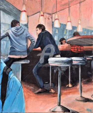 Peinture intitulée "london-pub-dl2.jpg" par Valérie Le Meur, Œuvre d'art originale, Acrylique