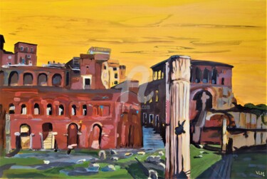 Pintura intitulada "Roma Furiosa-" por Valérie Le Meur, Obras de arte originais, Acrílico Montado em Armação em madeira