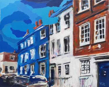 Painting titled "Cloudy London (Lond…" by Valérie Le Meur, Original Artwork, Acrylic Mounted on Wood Stretcher frame