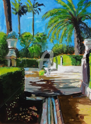 Painting titled "Sunny Seville -2-" by Valérie Le Meur, Original Artwork, Acrylic Mounted on Wood Stretcher frame