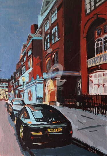 Painting titled "Porsche & Chelsea" by Valérie Le Meur, Original Artwork, Acrylic Mounted on Wood Stretcher frame