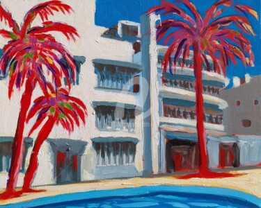 Pintura titulada "revoir Miami" por Valérie Le Meur, Obra de arte original, Acrílico Montado en Bastidor de camilla de madera