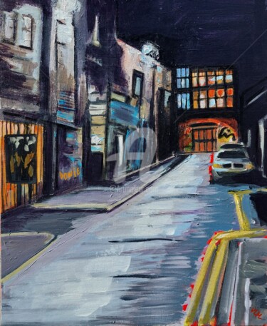 Painting titled "Shoreditch 2" by Valérie Le Meur, Original Artwork, Acrylic Mounted on Wood Stretcher frame