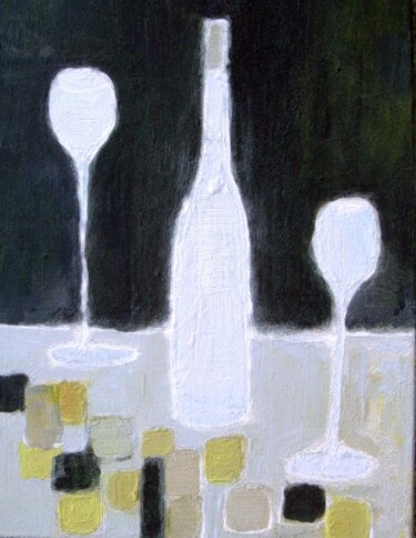 Painting titled "2 verres" by Valerie Lemarechal, Original Artwork