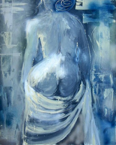 Peinture intitulée "nu bleu" par Valerie Lemarechal, Œuvre d'art originale