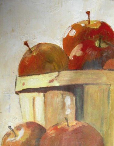 Painting titled "les pommes" by Valerie Lemarechal, Original Artwork
