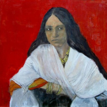 Painting titled "jeune fille du monde" by Valerie Lemarechal, Original Artwork