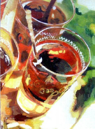 Peinture intitulée "tasse à thé" par Valerie Lemarechal, Œuvre d'art originale