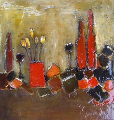 Painting titled "pinceaux etc" by Valerie Lemarechal, Original Artwork