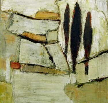 Painting titled "1-2009 cypres" by Valerie Lemarechal, Original Artwork