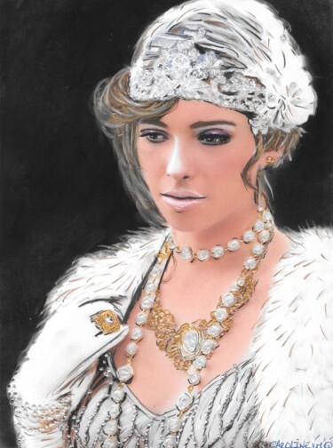 Painting titled "Caroline - portrait…" by Valérie Maïo, Original Artwork, Pastel