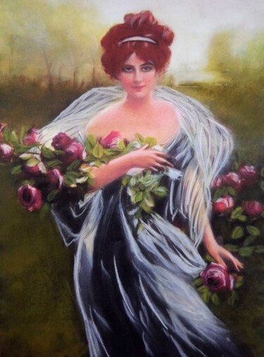 Peinture intitulée "Amélie - tableau po…" par Valérie Maïo, Œuvre d'art originale, Pastel