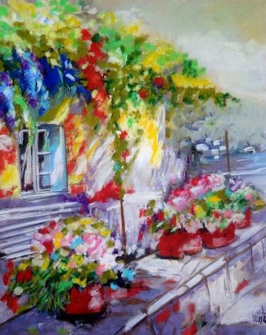Peinture intitulée "Tableau paysage cam…" par Valérie Maïo, Œuvre d'art originale, Pastel
