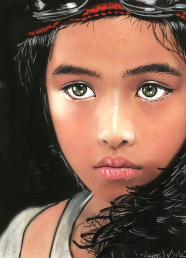 Peinture intitulée "Shanti - tableau po…" par Valérie Maïo, Œuvre d'art originale, Pastel