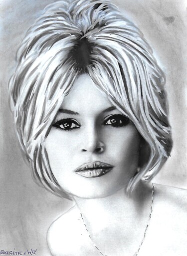 Peinture intitulée "Brigitte Bardot - t…" par Valérie Maïo, Œuvre d'art originale, Pastel