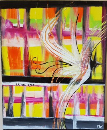 Painting titled "Ange" by Valerie Manuel, Original Artwork, Acrylic
