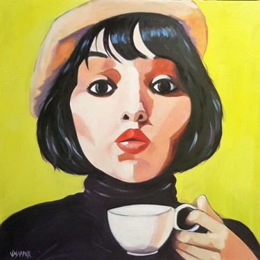 Pittura intitolato "Tea time" da Valérie Maraux, Opera d'arte originale, Olio