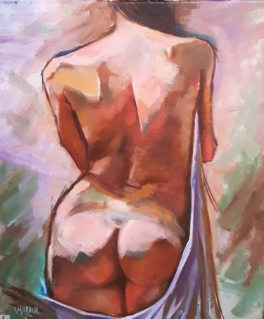 Painting titled "Verso" by Valérie Maraux, Original Artwork, Oil