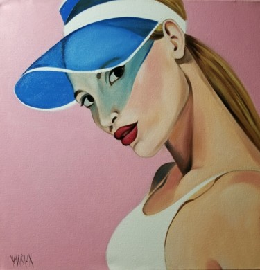 Painting titled "Tennis girl" by Valérie Maraux, Original Artwork, Oil