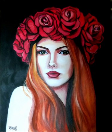 Painting titled "Ginger" by Valérie Maraux, Original Artwork, Oil