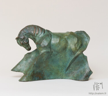 Skulptur mit dem Titel "Galopade" von Valérie Moreau (VALEM), Original-Kunstwerk, Metalle