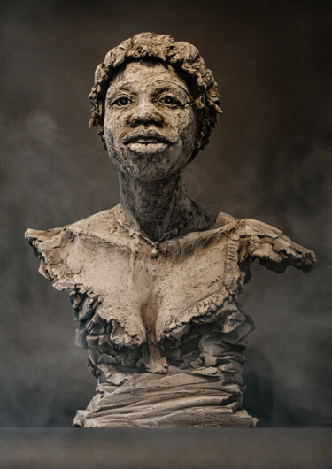 Sculpture titled "Reveillon" by Valérie Moreau (VALEM), Original Artwork, Terra cotta