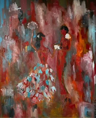 Картина под названием "Olé" - Valérie Morin, Подлинное произведение искусства, Масло